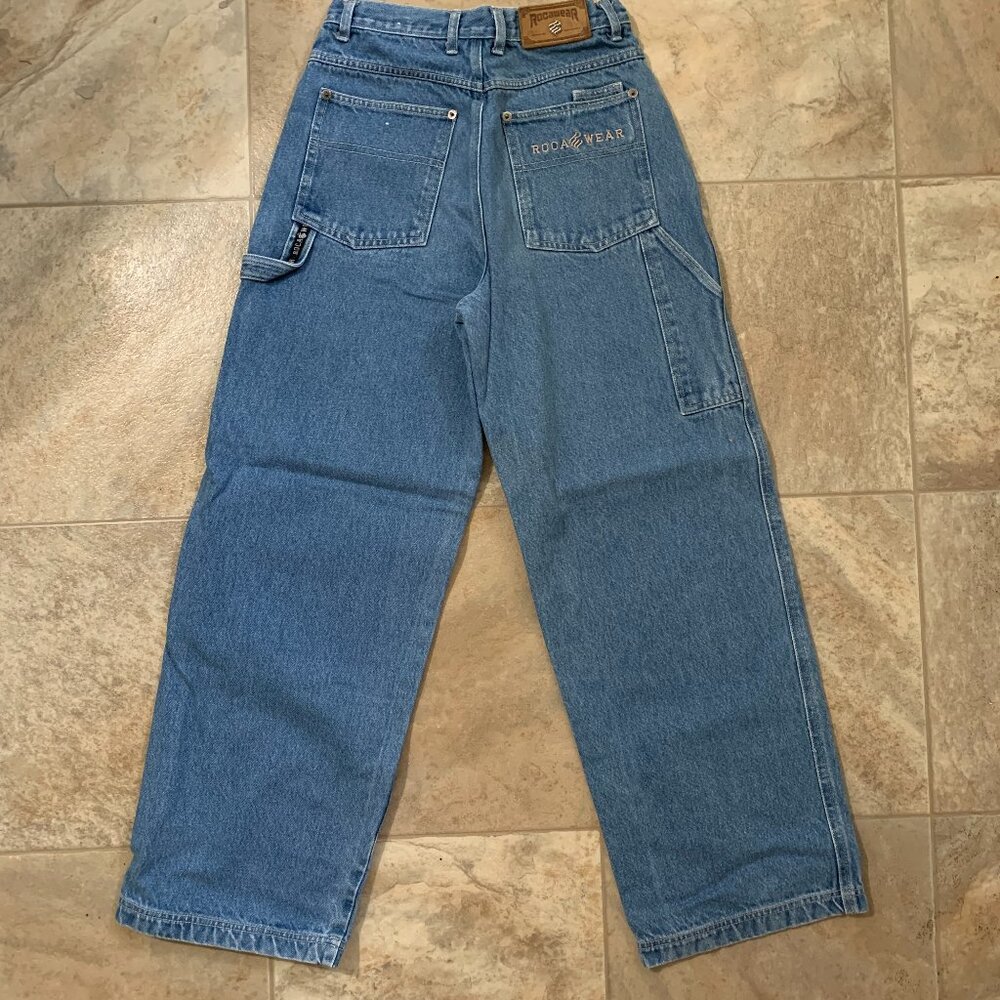 VINTAGE Rocawear jeans waist 25 inches NO STRETCH inseam 28 rise 12 1/2